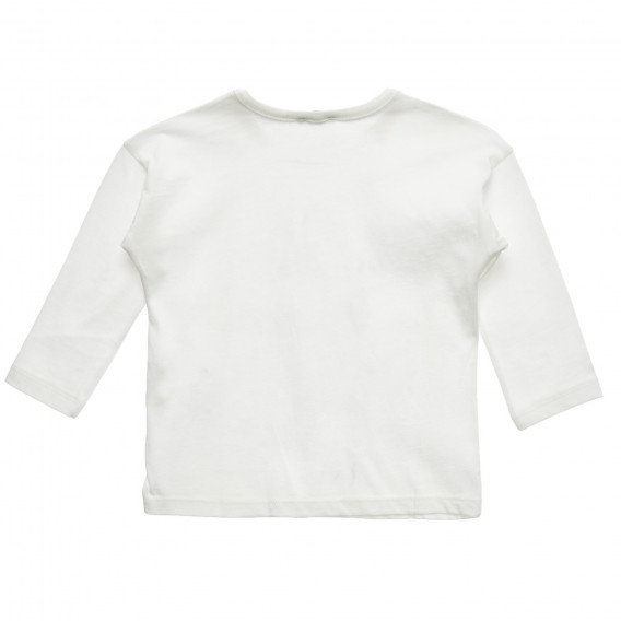 Bluză albă din bumbac cu motive florale pentru bebeluși Benetton 216923 4