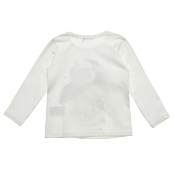 Bluză albă din bumbac cu câine de Halloween pentru bebeluși Benetton 216931 4