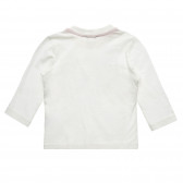 Bluză albă din bumbac cu inscripția Tabere de antrenament pentru bebeluși Benetton 216939 4