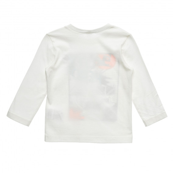 Bluză albă din bumbac cu imprimeu city hero pentru bebeluși Benetton 216943 4