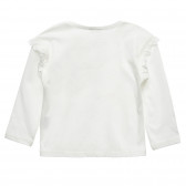 Bluză albă din bumbac cu imprimeu inimă Benetton 216947 4