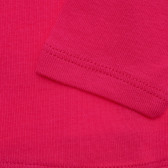 Bluză roz din bumbac cu mâneci lungi, cu inscripția mărcii Benetton 217018 3