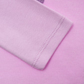 Bluză din bumbac cu mâneci lungi și inscripție de marcă, violet Benetton 217042 3
