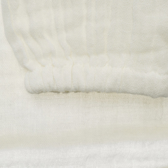 Bluză albă din bumbac cu mâneci lungi, cu motive florale Benetton 217090 3
