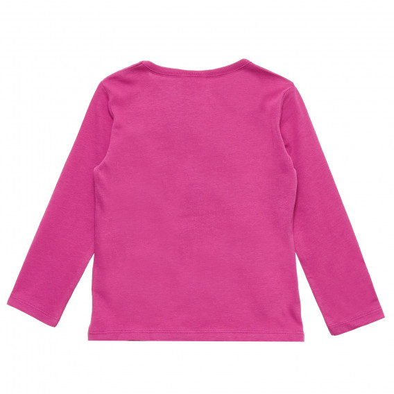 Bluză roz din bumbac cu inscripție din brocart pentru fetițe Benetton 217131 4