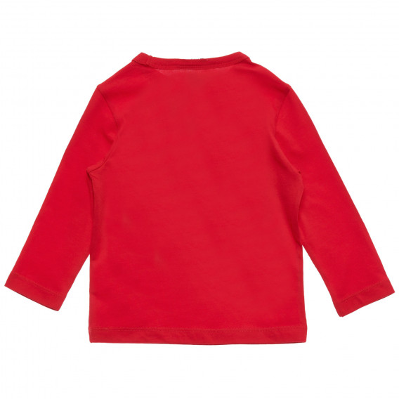 Bluză roșie cu mânecă lungă din bumbac cu imprimeu PJ MASKS pentru bebeluși Benetton 217135 4