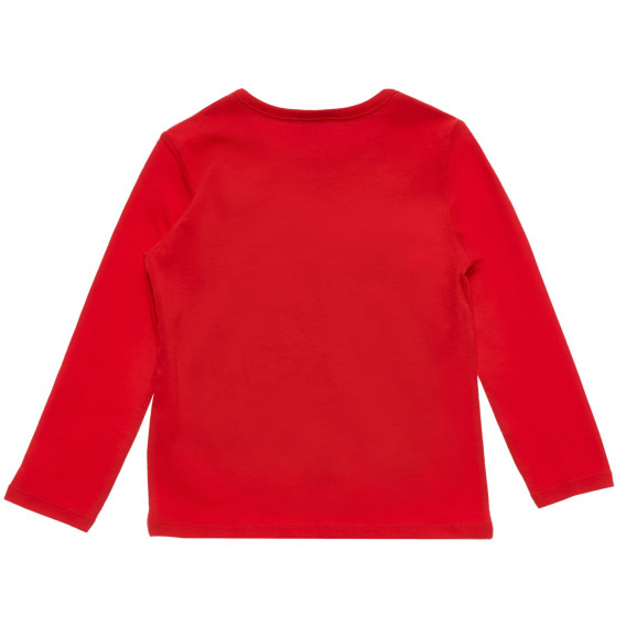 Bluză roșie cu mâneci lungi, din bumbac Benetton 217151 4
