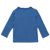 Bluză albastră cu mâneci lungi din bumbac, cu imprimeu Benetton 217179 4