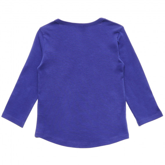 Bluză violet cu mâneci lungi din bumbac, cu imprimeu grafic Benetton 217183 4