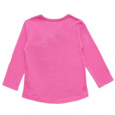 Bluză roz cu mâneci lungi din bumbac, cu imprimeu grafic Benetton 217195 4