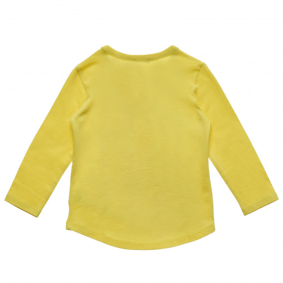 Bluză galbenă cu mânecă lungă din bumbac, cu imprimeu grafic Benetton 217199 4