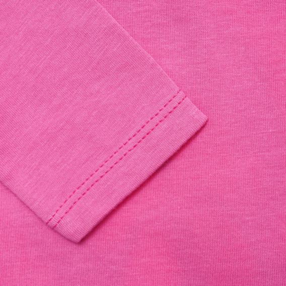 Bluză roz din bumbac cu mâneci lungi și imprimeu Benetton 217202 3