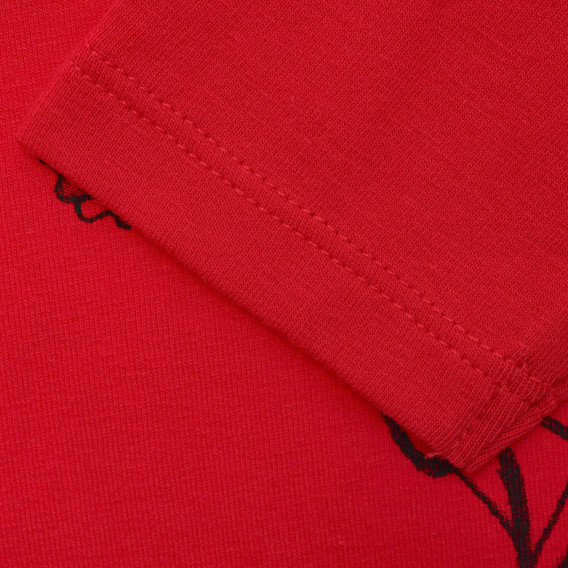 Bluză roșie cu imprimeu grafic Benetton 217242 3