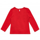 Bluză roșie cu imprimeu grafic Benetton 217243 4