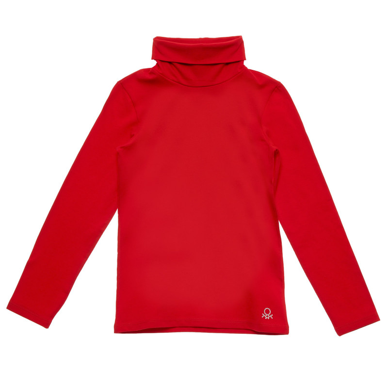 Bluză polo roșu din bumbac cu sigla mărcii  217359