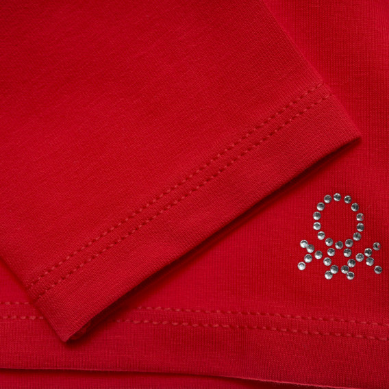 Bluză polo roșu din bumbac cu sigla mărcii Benetton 217361 3