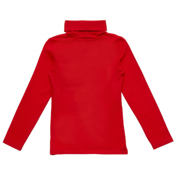 Bluză polo roșu din bumbac cu sigla mărcii Benetton 217362 4