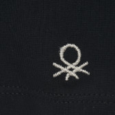 Bluză neagră polo din bumbac cu sigla mărcii pentru bebeluși Benetton 217382 4