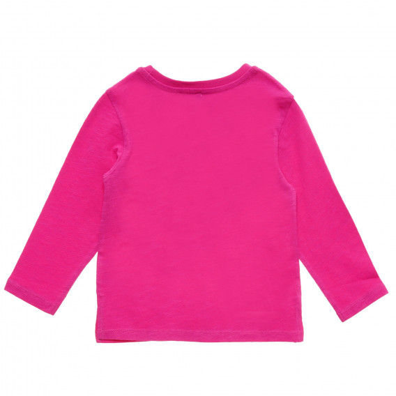 Bluză roz cu imprimeu inimă din bumbac  Benetton 217466 4