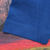 Bluză albastră cu mâneci lungi din bumbac cu imprimeu Benetton 217569 3