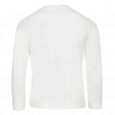 Bluză albă cu mânecă lungă din bumbac cu imprimeu Benetton 217581 4