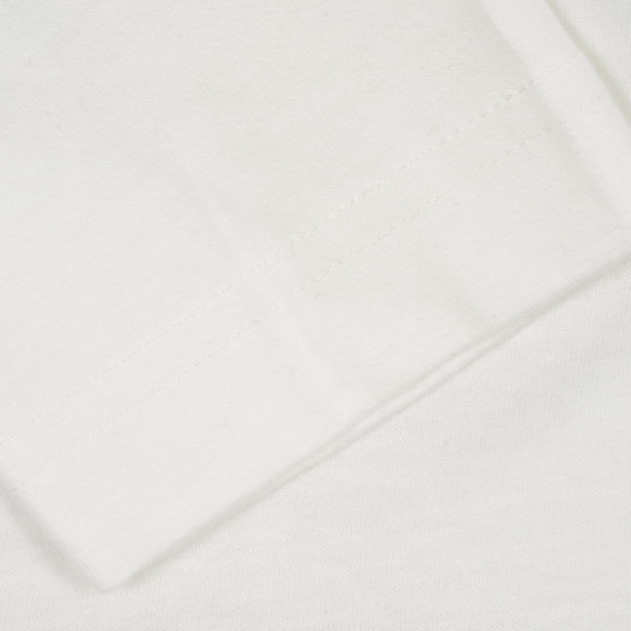Bluză albă cu mânecă lungă din bumbac cu imprimeu Benetton 217582 3