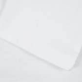 Bluză albă cu mâneci lungi și inscripție, din bumbac  Benetton 217631 3