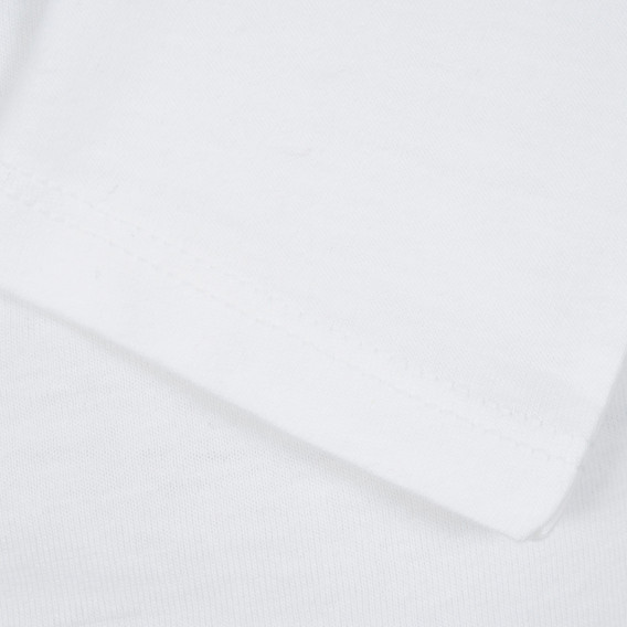 Bluză albă cu mâneci lungi și inscripție, din bumbac  Benetton 217631 3