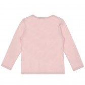 Bluză roz din bumbac cu inscripție din brocart Benetton 217659 4