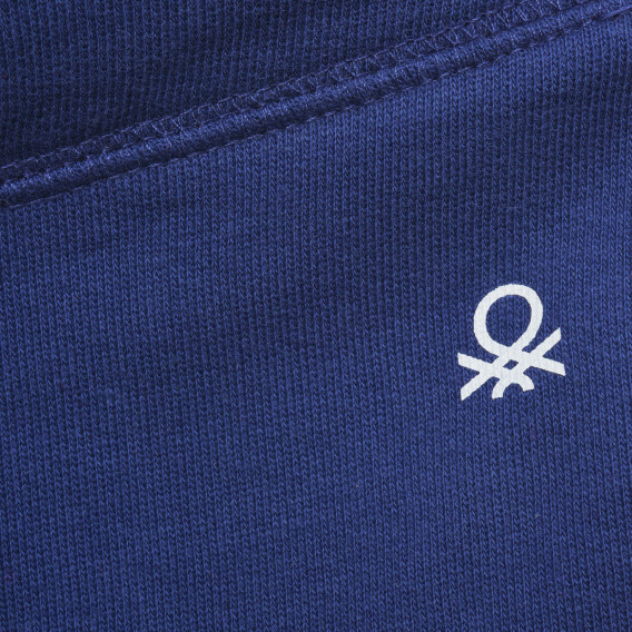 Pantaloni din bumbac cu sigla mărcii, albastru Benetton 217714 2