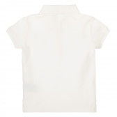 Bluză din bumbac alb cu mâneci scurte și sigla mărcii Benetton 217895 2