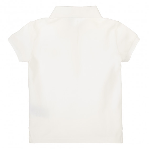 Bluză din bumbac alb cu mâneci scurte și sigla mărcii Benetton 217895 2