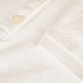 Bluză din bumbac alb cu mâneci scurte și sigla mărcii Benetton 217897 4