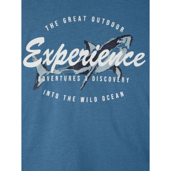 Bluza din bumbac organic cu imprimeu de rechin pentru bebeluși, albastră Name it 218329 3