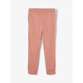 Pantaloni din bumbac organic cu șnur, roz Name it 218386 2