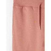 Pantaloni din bumbac organic cu șnur, roz Name it 218387 3