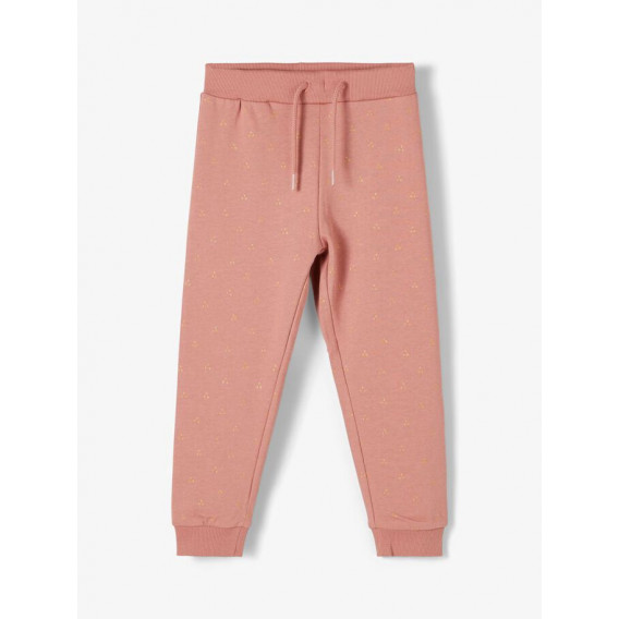 Pantaloni din bumbac organic, roz Name it 218415 