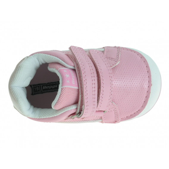 Teniși pentru bebeluși cu detalii albe, roz Beppi 218701 3