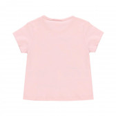 Tricou roz din bumbac cu imprimeu grafic Boboli 218962 2