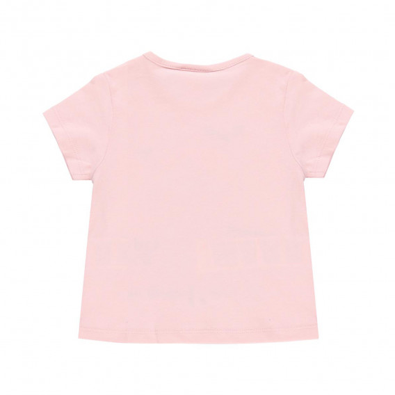 Tricou roz din bumbac cu imprimeu grafic Boboli 218962 2