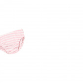 Rochie din bumbac cu chiloți, dungi albe și roz Boboli 218971 5