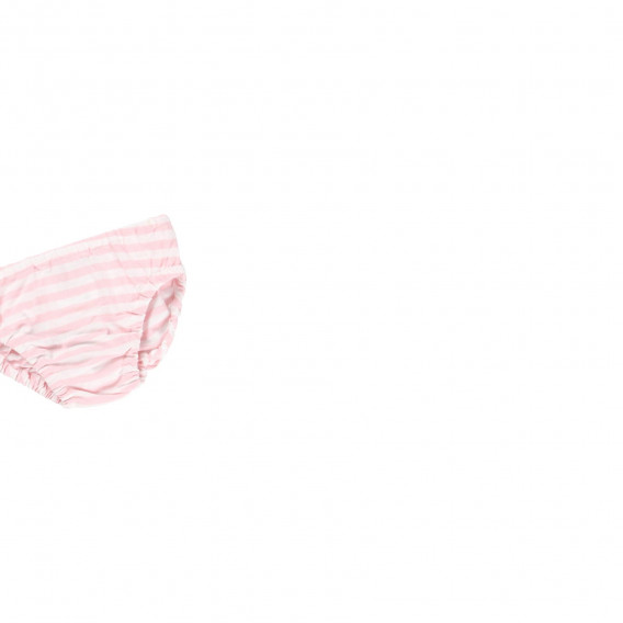 Rochie din bumbac cu chiloți, dungi albe și roz Boboli 218971 5