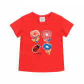 Tricou din bumbac roșu cu imprimeu floral Boboli 218996 