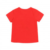 Tricou din bumbac roșu cu imprimeu floral Boboli 218997 2