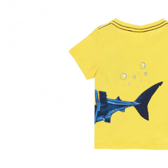 Tricou galben din bumbac cu imprimeu rechin Boboli 219041 4