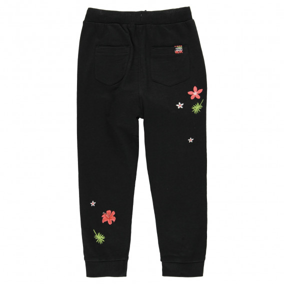 Pantaloni din bumbac cu imprimeu floral, negri Boboli 219202 2