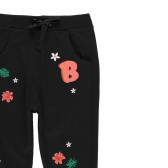 Pantaloni din bumbac cu imprimeu floral, negri Boboli 219203 3
