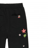 Pantaloni din bumbac cu imprimeu floral, negri Boboli 219205 5