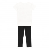 Set de tricou și colanți din bumbac, alb cu negru Boboli 219428 2