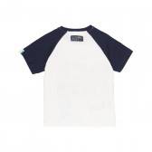 Tricou din bumbac cu mâneci albastre, alb Boboli 219450 2
